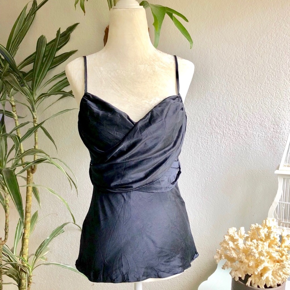 Vintage Roberto Klein Black Silk Wrap Camisole